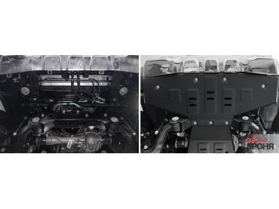 Защита радиатора (сталь) + комплект крепежа для BAIC BJ40 2023-н.в. (V - 2.0, АКПП, полный)