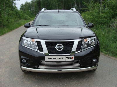 Накладка решётки радиатора 12 мм ТСС для Nissan Terrano 2014-2021