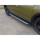 Пороги алюминиевые ТСС с накладкой серебристые для Renault Sandero Stepway 2014-2018