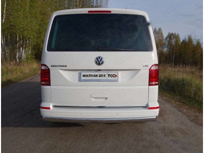 Защита заднего бампера овальная 75х42 мм ТСС для Volkswagen Multivan T6 2015-2021