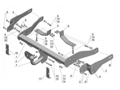 Фаркоп Avtos для Chevrolet Captiva 2006-2013