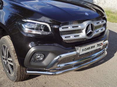 Защита переднего бампера 60 мм для Mercedes-Benz X-Class 2018-2021