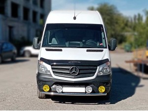Защита переднего бампера одинарная с подгибами d-60 для Mercedes Sprinter 2006-2018 MS_1