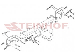 Фаркоп для Volkswagen T7 Multivan STM, STN 08/2021-н.в. условно-съемное крепление шара №V-083