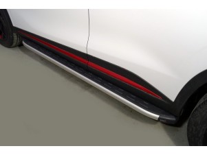 Пороги алюминиевые с пластиковой накладкой 1720 мм для Omoda C5 2022 – н.в. OMOC522-09AL
