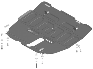 Усиленная защита картера двигателя и КПП (2 мм, сталь) для Changan CS75 Plus 2023-н.в. №77211